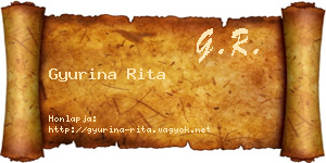Gyurina Rita névjegykártya