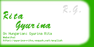 rita gyurina business card